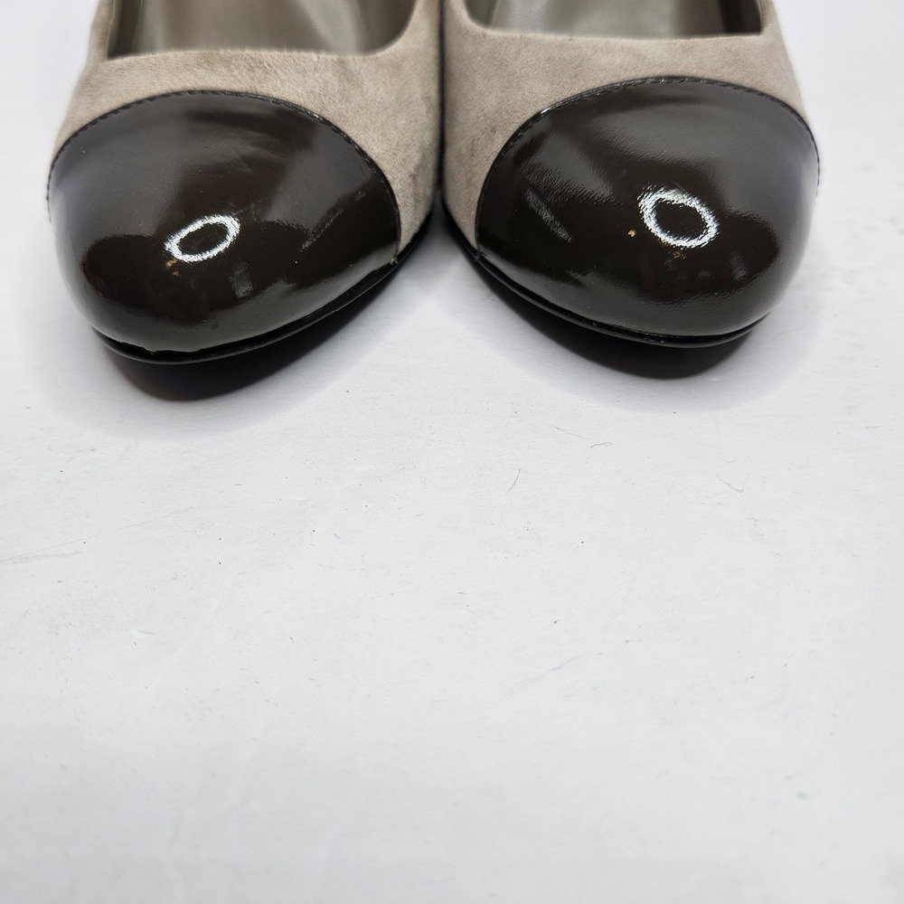 Lauren Ralph Lauren Beige Suede Heels Leather Upper Size 9B Heel 4" - Picture 3 of 9